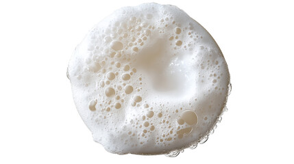Effervescent beer foam floating softly on transparent background