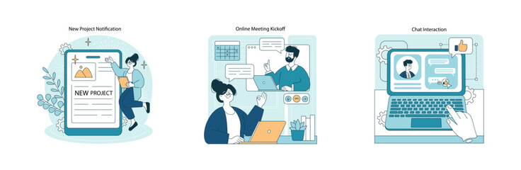 New Project Notification and Online Meeting Interaction