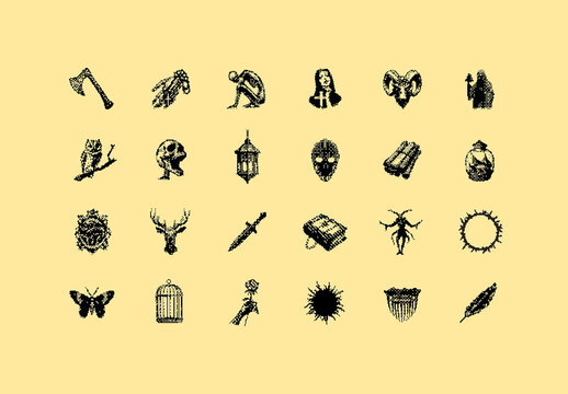 Simplified Dark Aesthetic Dithering Graphic Pack