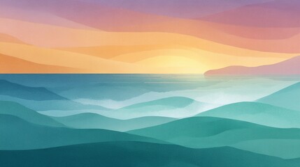 Fototapeta premium The colors are vibrant and the waves are choppy