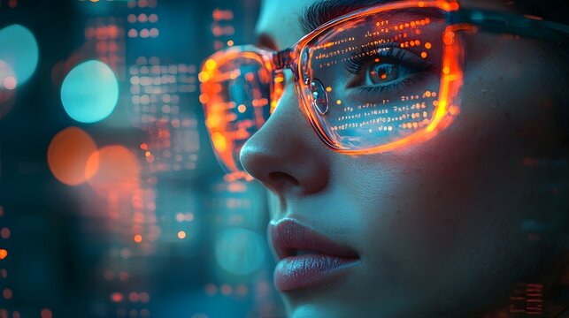 Cyberpunk inspired entrepreneur signing a digital business agreement - Powered by Adobe