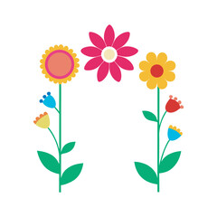 Colorful Wildflower Frame Vector Design