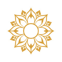 Golden Mandala Flower Frame Boho Style