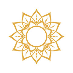 Gold Mandala Flower Frame Indian Boho