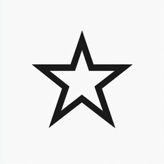 Fototapeta premium Simple Black Star on White Background Minimalist Geometric Shape