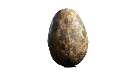 An aged mottled rock suggestive of a on transparent background