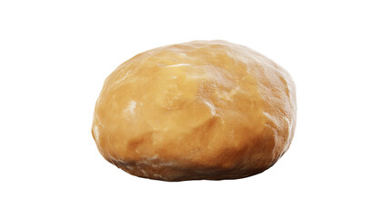 Freshly kneaded dough ball awaits baking on transparent background