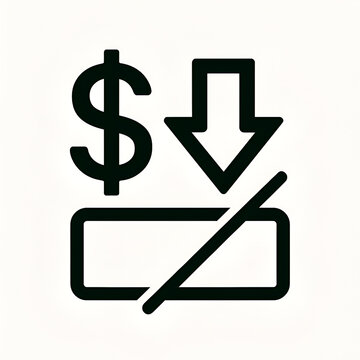Cost reduction icon, Cost reduction sign vector, white background