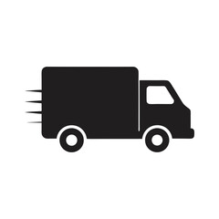 fast shipping delivery truck flat icon for apps vector silhouette