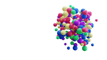A bunch of colorful balls on a white background