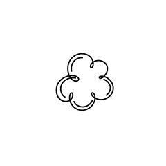 Simple outline cloud shape in minimalistic design  