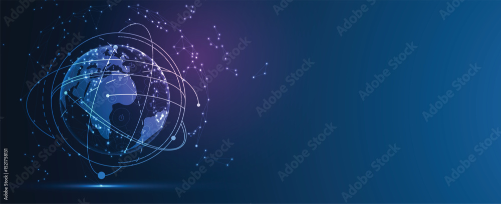 Poster global internet connection. business communication concept for science or syber presentation