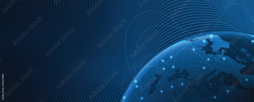 Poster Global internet connection. Business communication concept for science or syber presentation
