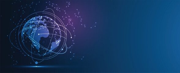 Global internet connection. Business communication concept for science or syber presentation