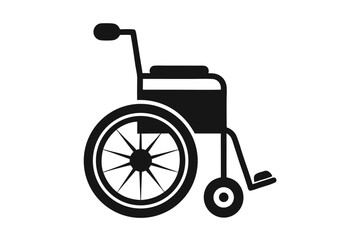 Fototapeta premium Isolated black and white wheelchair illustration for accessibility and medical mobility concepts