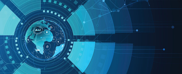 Global internet connection. Business communication concept for science or syber presentation
