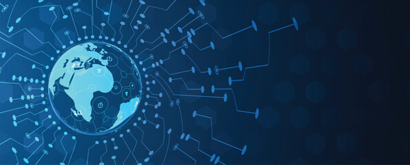 Global internet connection. Business communication concept for science or syber presentation