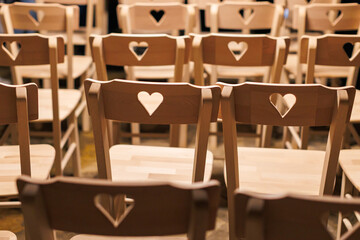 Heart shaped chair rest in a cozy setting for gatherings and events
