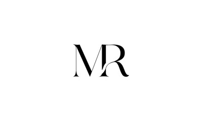 MR initial letters, monogram logo