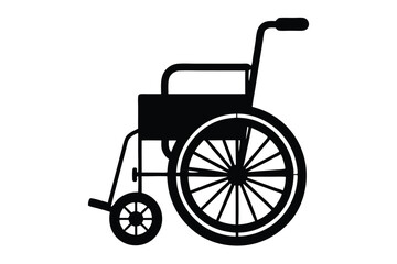 Fototapeta premium Isolated Black Wheelchair Silhouette Illustrating Mobility Assistance and Medical Equipment for Disabled Individuals