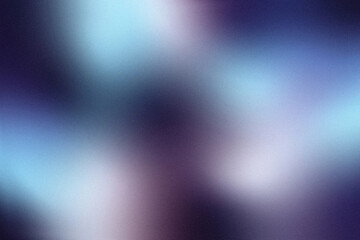 Abstract retro gradient background with dark blue, Future Dusk, purple colors with blurry, holographic, neon and grain texture. Soft illustration with grain noise effect. Template copy space