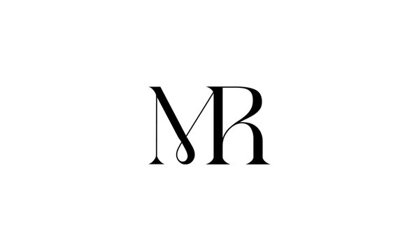 MR initial letters, monogram logo