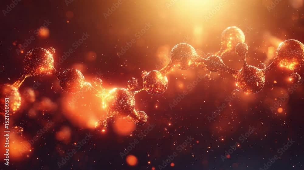 Poster illuminating cellular: a vibrant, high-tech image of a dna strand glowing with light in a deep space