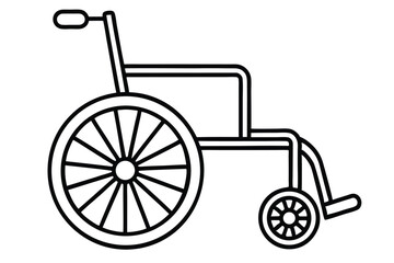 Black and white line art illustration of a standard wheelchair design symbol drawing