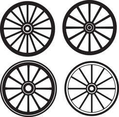 Fototapeta premium Wagon Wheel icon vector illustration