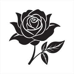 rose floral ornament line art