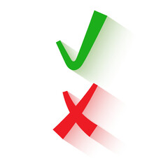 Obraz premium Check Mark and Cross Mark Icons for Agreement and Disagreement