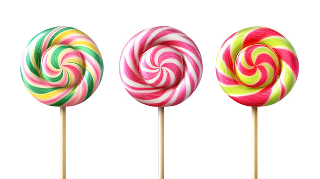 colorful lollipop isolated on white background - Powered by Adobe