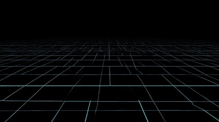 Perspective grid of glowing cyan lines