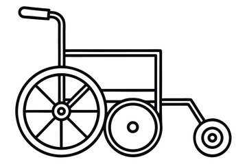 Wheelchair Outline Illustration Medical Equipment for People with Disabilities or Limited Mobility