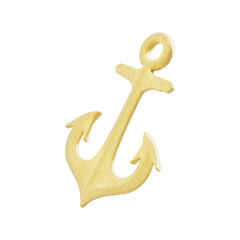 golden anchor isolated on white background