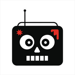  Spooky Radio Era Halloween Silhouette Vector