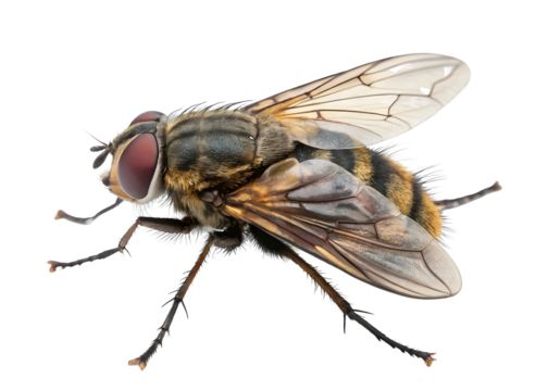 Dear fly on white background