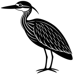 heron silhouette isolated on white