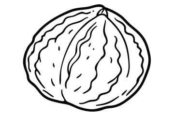 Handdrawn sketch of a whole raw mango, simple design, vector illustration