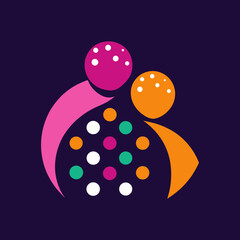 Vector illustration of a couple logo