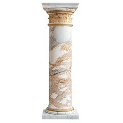 Elegant marble column with golden accents in classical design