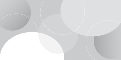 Abstract white circles on grey background. Vector illustration