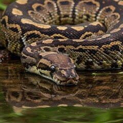 Obraz premium Snake in Water Reflection
