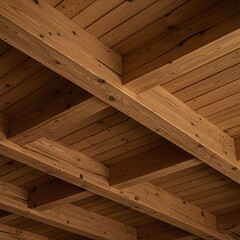 Wood Ceiling with Beams