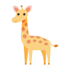 Fototapeta premium Cute Cartoon Giraffe Vector Illustration with Long Neck Perfect for Children s Designs