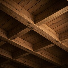 Wooden Beams Intersecting Pattern Brown