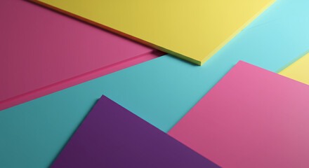Colorful Geometric Paper Background: Yellow, Pink, Blue, Purple