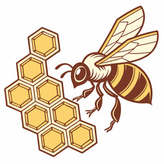 Bee and Honeycomb Clipart Set
