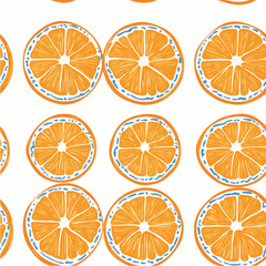 Vector illustration seamless pattern of orange for poster