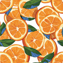 Vector illustration seamless pattern of orange for poster